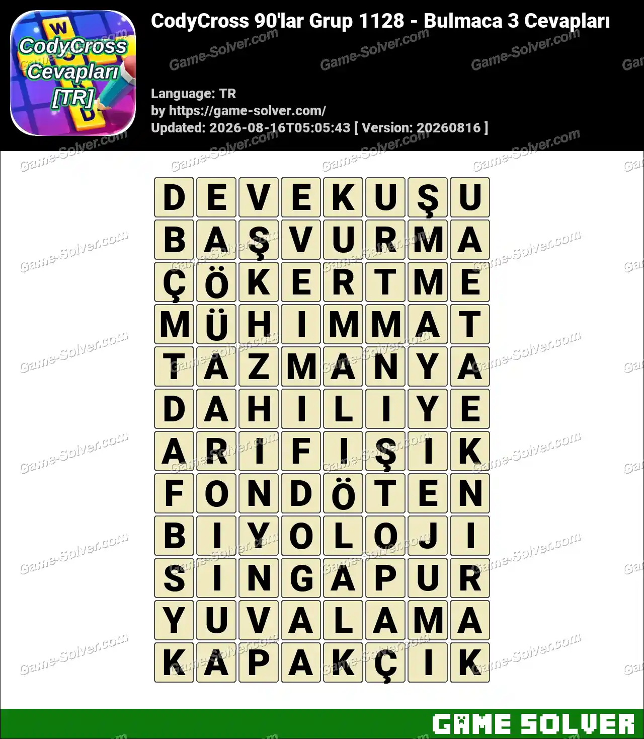 CodyCross 90’lar Grup 1128 – Bulmaca 3 Cevapları